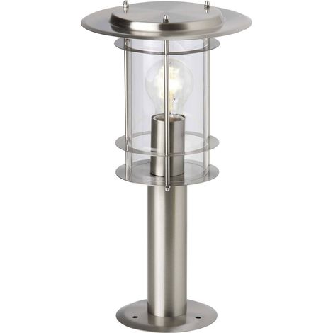 BRILLIANT Lampe York Außensockelleuchte 40cm edelstahl  1x A60, E27, 40W, geeignet für Normallampen (nicht enthalten)  IP-Schutzart: 44 - spritzwassergeschützt