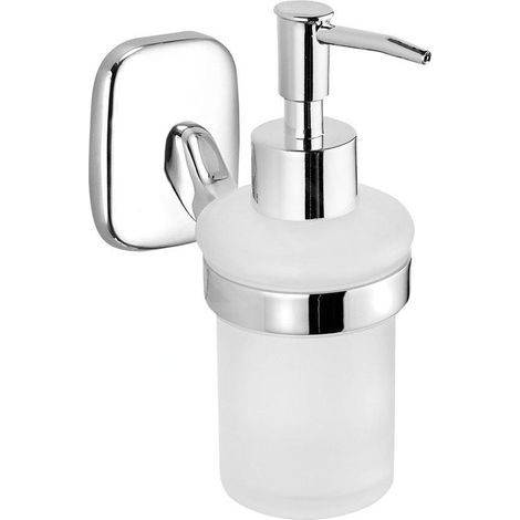 Distributeur de savon RUMBA 160ml, verre dépoli, chrome (1/3)