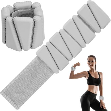 Lot de 2 poids de poignet, de cheville, réglables en silicone, pour fitness, mouvement, course, jogging, gymnastique