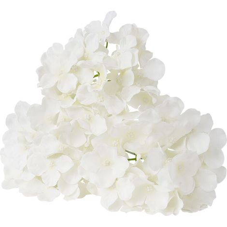 Lot de 10 hortensias artificiels de 500 mm avec têtes de 150 mm, offrant un aspect naturel. Idéal pour la décoration intérieure, les événements, les mariages et les centres de table.