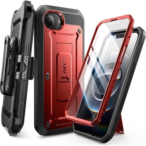 Coque robuste pour iPhone 16e 6.1" avec béquille, clip ceinture et protection écran (1/5)
