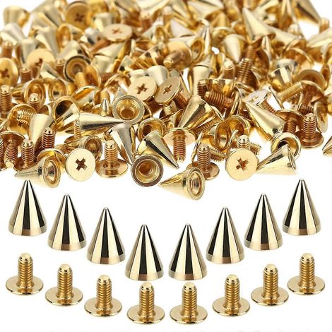 100 pezzi Chiodi Rivetti Conici in Metallo 10mm Rivetti a Punti Rivetti a Vite Conici Artigianato in Pelle Fai da Te Artigianato Rock Abbigliamento Accessori per Ricamo