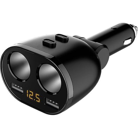 Adaptateur allume-cigare 2 prises 100 W 12-24 V avec 4 ports USB pour GPS (1/4)