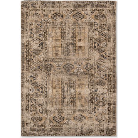 BAKHTIARI DESIGN - TAPPETO CLASSICO ANTIQUARIANO - Prodotto in Belgio - Tessuto piatto jacquard meccanico - Rifinito a mano - Antiscivolo naturale - 100% cotone - Agha oro antico - 140 x 200 CM (1/5)