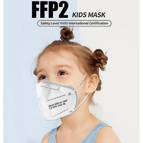 Masques pour enfants KN95, masques FFP2 à cinq couches, protection intégrale - 150 pièces - rose (1/4)