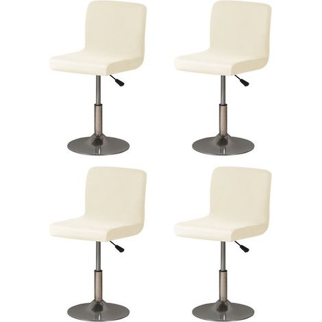 Fundas elásticas para sillas - Juego de 4 piezas - Universales - Con respaldo - Blanco roto (1/5)