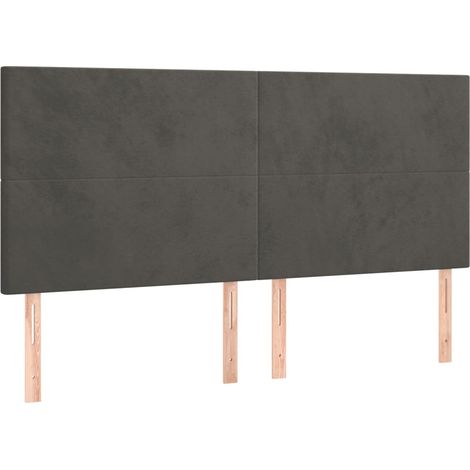 Maison Exclusive - Cabecero Terciopelo Gris Oscuro 180x5x118/128