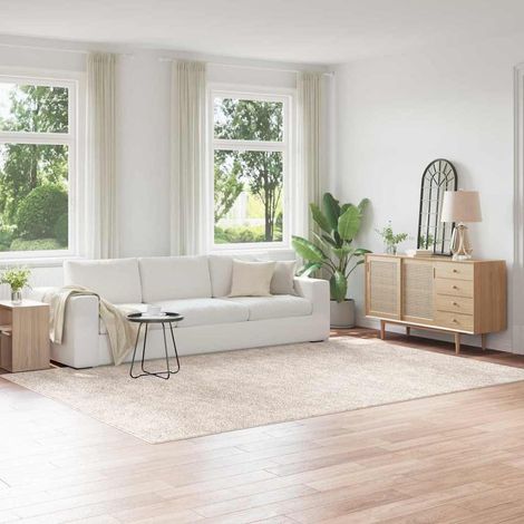 Anti-Rutsch Shaggy Teppich Creme 240 x 340 cm PP vidaXL (1/5)