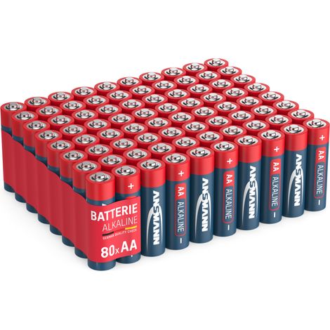 80x ANSMANN Alkaline Batterie AA Mignon 1,5V - LR6 AM3 MN1500 (80 Stück)