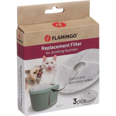 Filtres de remplacement pour Fontaine a eau Finto 3 pièces - Flamingo