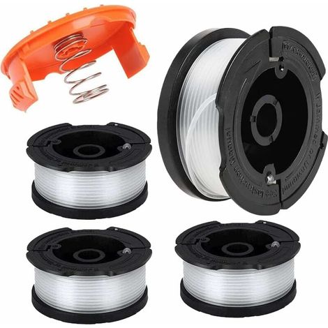 Bobina di filo in nylon di ricambio per decespugliatore Black & Decker A6481 A6485 AF-100 (lunghezza filo 9,1 m, diametro ⌀1,65 mm) (Black & Decker AF-100, 4 pezzi)