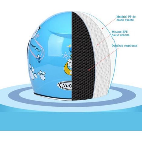 Casque de Scooter Protection Enfant Casque de Moto de Dessin Animé Pratique et Confortable - Noir-Noir (1/4)
