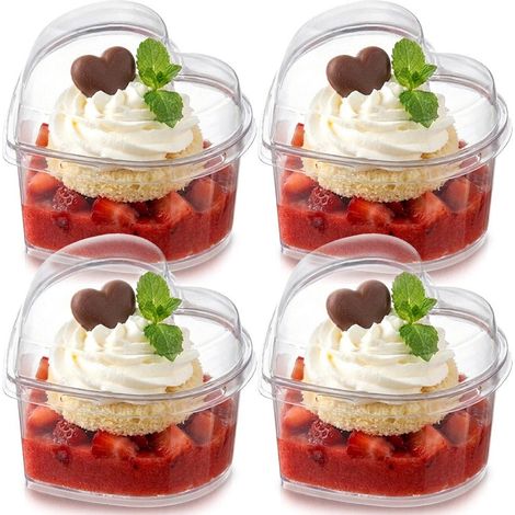 Heart-Shaped Dessert Cups with Lids, 130ml, Set of 4 (1/5)