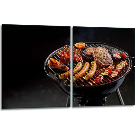 2x Glas-Schutzplatte für Herd 40x52 Grill (1/5)