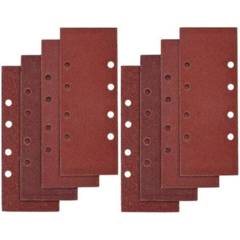 QORVA
-40 PCS Papier de Verre, 93 x 185mm Feuilles Abrasives pour Ponceuse Vibrante 8 Trous Assorted P40, P60, P80, P100 Grit..