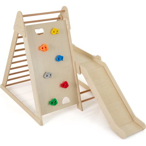 Indoor-Klettergerüst für Kinder - 3-in-1 Klettern & Rutschen
