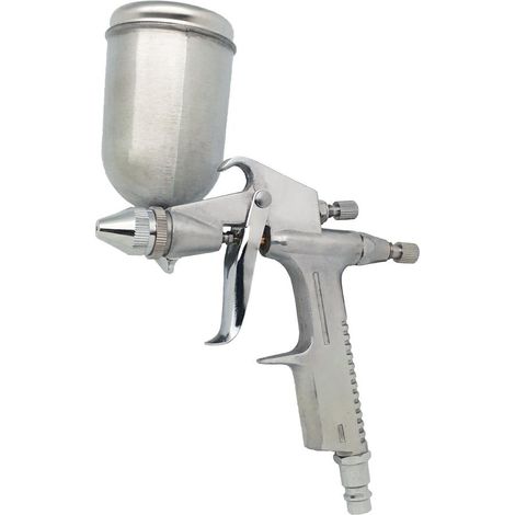 Adler Pistola de pintura neumática mini HP K-3, herramienta de alto rendimiento para aplicación de pintura, diseño compacto y ergonómico, máxima precisión, compatibilidad neumática, color metálico.