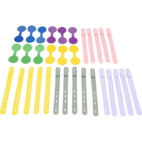 Ensemble d'étiquettes d'attaches de câble en Silicone, 32 pièces, étiquettes de fil réutilisables pour les outils de gestion de l'identification des cordons (1/5)