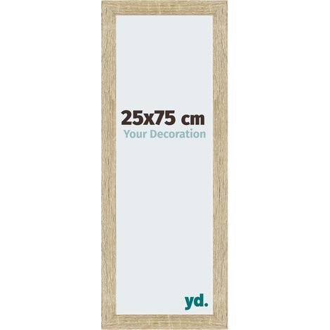 Your Decoration - 25x75 cm - Cadres Photo en MDF Avec Verre acrylique - Anti-Reflet - Excellente Qualité - Chêne Sonoma - Cadre Decoration Murale - Mura.