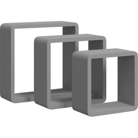 Maison Exclusive - Würfelregale 3 Stk. Grau MDF