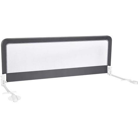 COSTWAY Barandilla de la Cama Plegable Riel de Cama Protección para Bebé Barrera de Cama para Cama Individual/Cama Matrimonial (Gris) (1/5)