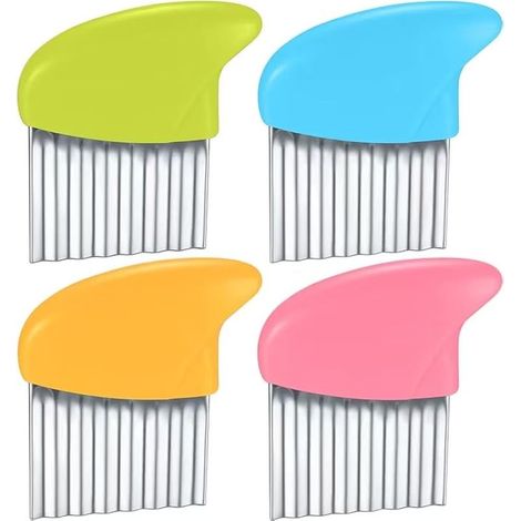 4-teiliger Wellenschneider für Gemüse, Kartoffelschneider für Pommes frites, Kartoffelschneidermesser aus Edelstahl für Pommes frites, Obst, Gemüse, Karotten (1/5)