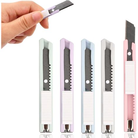 Couteau Utilitaire Rétractable,Couteau À Tapis,Cutter Securite,Utility Knife,Cutters À Lame Rétractable,Idéal Pour Feuilles, Papier Peint, Cartons, Artisanat (1/5)