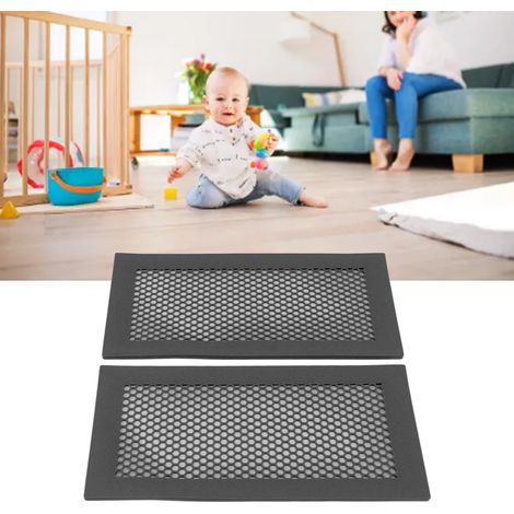 Couvercle de protection en silicone pour grille d'aération de sol, sécurité bébé, noir (1/5)