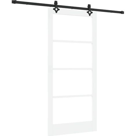Maison Exclusive - Schiebetür Weiß 93 x 202 cm Massivholz Kiefer