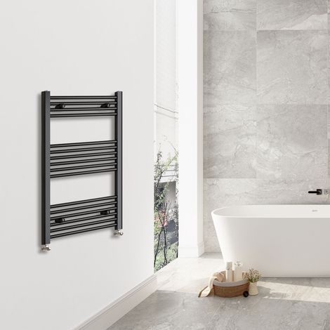 Black Straight Bathroom Towel Radiator Modern Design 1000x600mm (1/9)