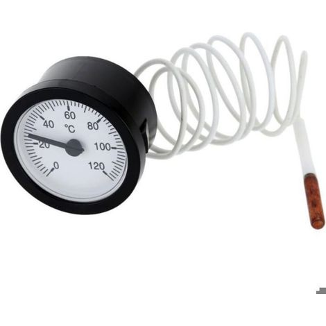 Thermometre A Cadran - Plage 0-120 C - Capteur Laiton - Tube Capillaire 1 M - Pour Liquides (1/5)