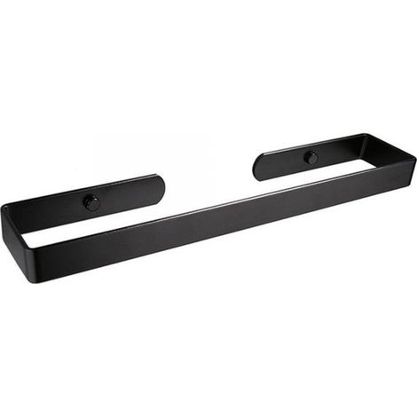(40cm) Porte-serviettes de salle de bain noir Barre de rail Étagère à chaussures Montage mural en aluminium Porte-serviettes de cuisine Étagère de ra (1/5)