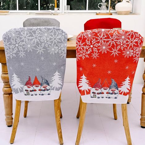 Housse De Chaise De Noël - Motif Père Noël - Pour Chaise À Dîner - Taille Unique - Lot De 2 (1/5)