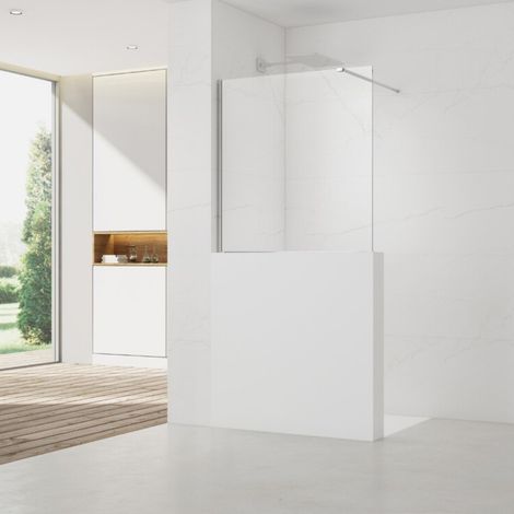 Swiss Aqua Technologies Mampara de ducha 100x90 cm Crystal Glass® 8 mm anticalcáreo, con brazos y perfiles cromados brillantes (SATBWIS90PR)