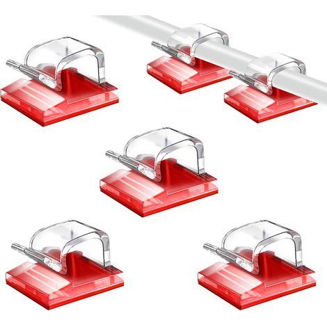 50er-Pack selbstklebende Kabelmanagement-Clips für Fernseher, PC, Laptop, Büro, Zuhause – Transparent (1/5)