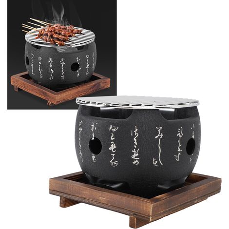 Mini barbecue japonais avec inscription, barbecue au charbon de bois, plaque de cuisson, barbecue domestique, petit réchaud à charbon de bois, barbecue à mochi au charbon de bois, petites inscriptions (1/5)