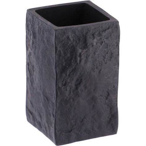 Vaso de poliresina efecto piedra - negro - Tendance