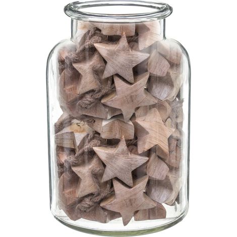 Fééric Lights And Christmas – Déco de Noël en bois étoile 5,5 x 3 x 5,5 cm – Suspension décorative – Poids léger 0,2 kg pour embellir vos fêtes (1/2)