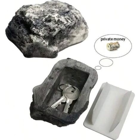 2 Cache-clés En Pierre, Boîte À Clés En Pierre, Boîte De Rangement De Clés De Rechange Cachée (pierre Invisible), Apparence Et Sensation De Vraies Pierres, Sécurité Du Jardin Extérieur Ou De La Cour (1/5)