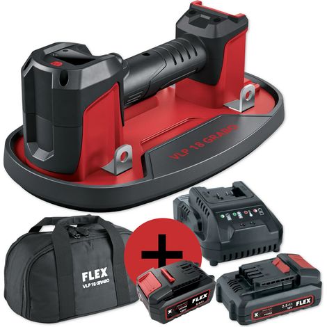 Kabelloser elektrischer Saugnapf – 18 V – FLEX – L-Boxx + 2 2,5 Ah-Akkus + Ladegerät – 531332 (1/8)