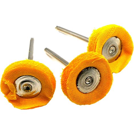 10 Pcs 3mm Shank Cotton Cloth Grinding Wheel 25mm Diameter Head (1/4)