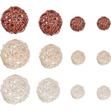 12 boules décoratives en rotin pour vases, tables et plafonds (1/5)