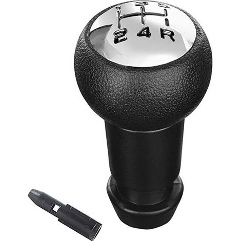 Pommeau de levier de vitesses manuel 5 rapports noir et argent pour Peugeot 106, 107, 207, 301, 307, 308, 407, 408, 508, 3008, 1007 / Citroën C2, C3, C4 Picasso (1/5)