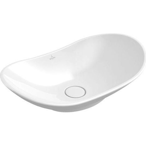 Lavabi da appoggio, 610 x 360 mm, ovale, senza piattaforma per rubinetteria, senza troppopieno, porcellana sanitaria White CeramicPlus (1/3)