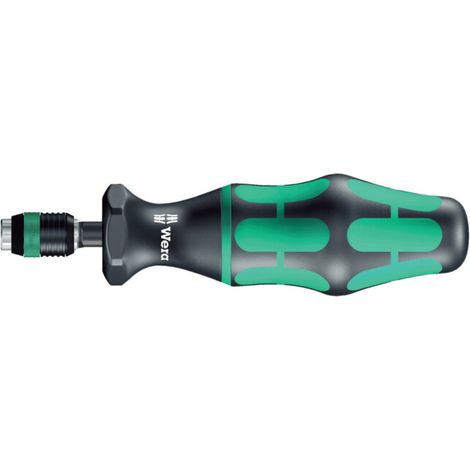 Wera – Tournevis dynamométrique 1,2 - 3 Nm – Poignée Kraftform pour transfert de couple – Embout Rapidaptor 1/4 pouce – Déclenchement audible
