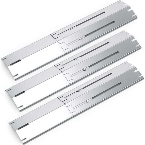 Inserts de gril universels, pièces réglables de 13,5 à 21 pouces, compatibles avec la plupart des modèles de grils à gaz, diffuseur de chaleur universel en acier inoxydable, lot de 3