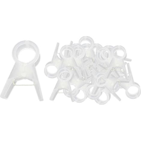 100x Gartenpflanzenclips, Rankgitterclips für Gurken, Gemüse, Tomaten, Weinreben, Blumen und Ranken, Blumen- und Pflanzenclips für Gewächshäuser-1.7cm Clear (1/5)