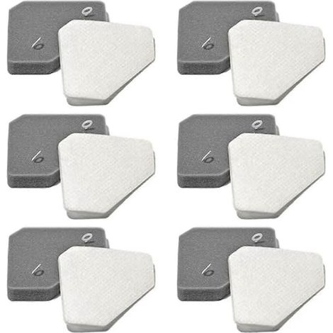 Kits de 6 filtres en mousse et feutre pré-moteur pour nettoyeurs balais sans fil BU3523 Clean et BU3521 Clean Empty. (1/5)