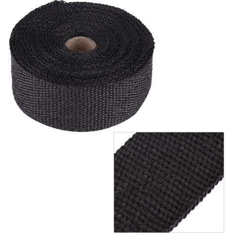 Foctro16FT Noir Haute Isolation Thermique Tuyau D'échappement Wrap Bande Tissu pour Voiture Moto