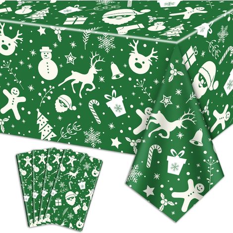 Lot de 4 nappes de Noël rectangulaires 220x130cm avec motif de Noël